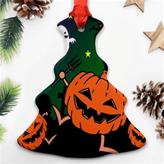 Happy Halloween Christmas Tree Ornament (two Sides) by Mariart