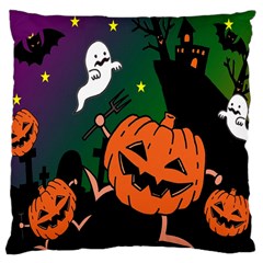 Happy Halloween Large Cushion Case (two Sides) by Mariart