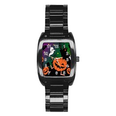 Happy Halloween Stainless Steel Barrel Watch by Mariart