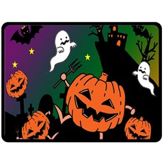 Happy Halloween Double Sided Fleece Blanket (large)  by Mariart