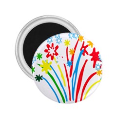 Fireworks Rainbow Flower 2 25  Magnets