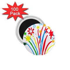 Fireworks Rainbow Flower 1 75  Magnets (100 Pack)  by Mariart