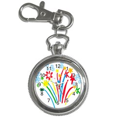 Fireworks Rainbow Flower Key Chain Watches by Mariart