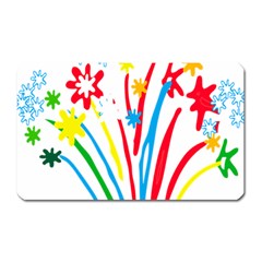 Fireworks Rainbow Flower Magnet (rectangular)