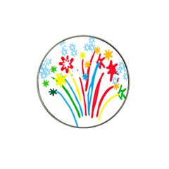 Fireworks Rainbow Flower Hat Clip Ball Marker by Mariart