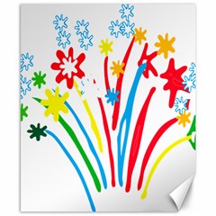 Fireworks Rainbow Flower Canvas 8  X 10 