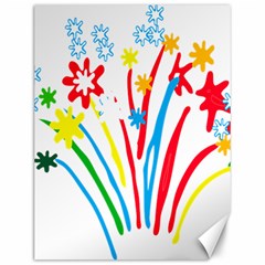 Fireworks Rainbow Flower Canvas 12  X 16  