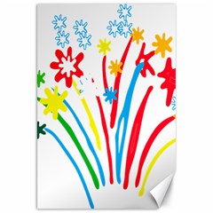 Fireworks Rainbow Flower Canvas 20  X 30   by Mariart