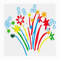 Fireworks Rainbow Flower Medium Glasses Cloth by Mariart