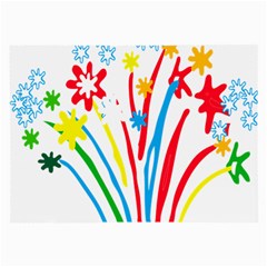 Fireworks Rainbow Flower Large Glasses Cloth (2-side)