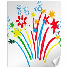 Fireworks Rainbow Flower Canvas 11  X 14   by Mariart