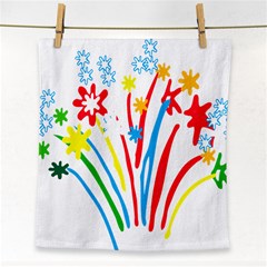 Fireworks Rainbow Flower Face Towel by Mariart