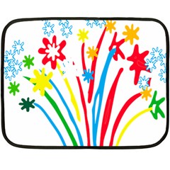 Fireworks Rainbow Flower Double Sided Fleece Blanket (mini)  by Mariart