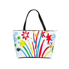 Fireworks Rainbow Flower Shoulder Handbags by Mariart