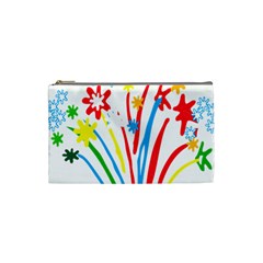 Fireworks Rainbow Flower Cosmetic Bag (small)  by Mariart