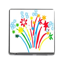 Fireworks Rainbow Flower Memory Card Reader (square)