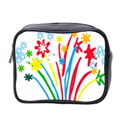 Fireworks Rainbow Flower Mini Toiletries Bag 2-side