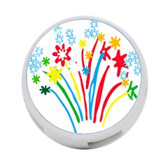 Fireworks Rainbow Flower 4-port Usb Hub (two Sides)  by Mariart