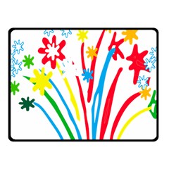 Fireworks Rainbow Flower Fleece Blanket (small) by Mariart