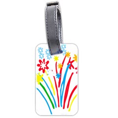 Fireworks Rainbow Flower Luggage Tags (two Sides)