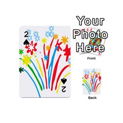 Fireworks Rainbow Flower Playing Cards 54 (mini)  by Mariart