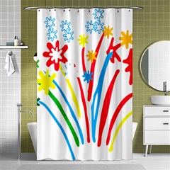 Fireworks Rainbow Flower Shower Curtain 48  X 72  (small)  by Mariart