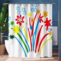 Fireworks Rainbow Flower Shower Curtain 60  X 72  (medium) 