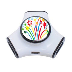 Fireworks Rainbow Flower 3-port Usb Hub