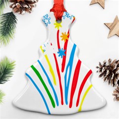 Fireworks Rainbow Flower Christmas Tree Ornament (two Sides) by Mariart