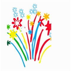 Fireworks Rainbow Flower Small Garden Flag (two Sides)