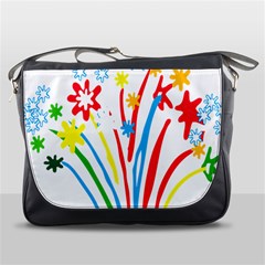 Fireworks Rainbow Flower Messenger Bags by Mariart