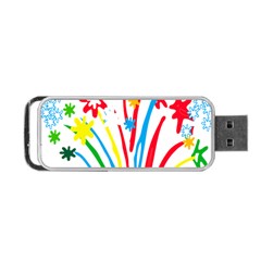 Fireworks Rainbow Flower Portable Usb Flash (one Side) by Mariart