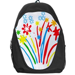 Fireworks Rainbow Flower Backpack Bag