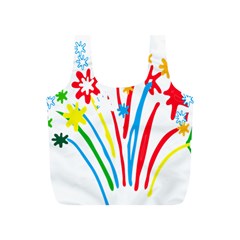 Fireworks Rainbow Flower Full Print Recycle Bags (s)  by Mariart