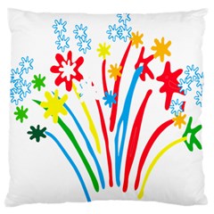 Fireworks Rainbow Flower Standard Flano Cushion Case (one Side) by Mariart