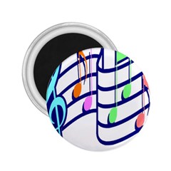 Music Note Tone Rainbow Blue Pink Greeen Sexy 2 25  Magnets by Mariart