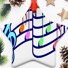 Music Note Tone Rainbow Blue Pink Greeen Sexy Ornament (star) by Mariart