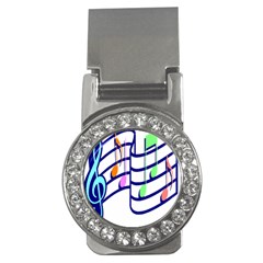 Music Note Tone Rainbow Blue Pink Greeen Sexy Money Clips (cz) 