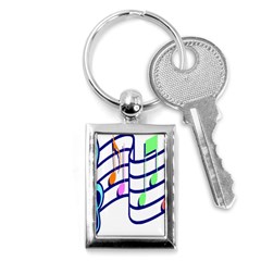 Music Note Tone Rainbow Blue Pink Greeen Sexy Key Chains (rectangle) 