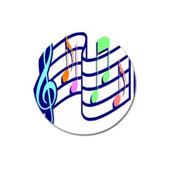 Music Note Tone Rainbow Blue Pink Greeen Sexy Magnet 3  (round) by Mariart