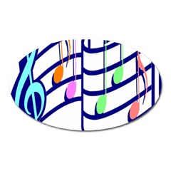 Music Note Tone Rainbow Blue Pink Greeen Sexy Oval Magnet