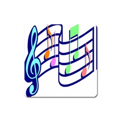 Music Note Tone Rainbow Blue Pink Greeen Sexy Square Magnet