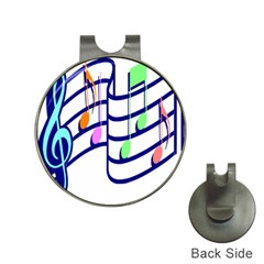 Music Note Tone Rainbow Blue Pink Greeen Sexy Hat Clips With Golf Markers by Mariart