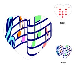 Music Note Tone Rainbow Blue Pink Greeen Sexy Playing Cards (heart)  by Mariart