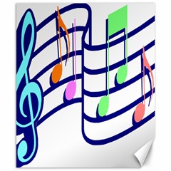 Music Note Tone Rainbow Blue Pink Greeen Sexy Canvas 8  X 10  by Mariart