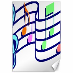 Music Note Tone Rainbow Blue Pink Greeen Sexy Canvas 12  X 18   by Mariart