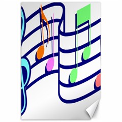 Music Note Tone Rainbow Blue Pink Greeen Sexy Canvas 20  X 30   by Mariart