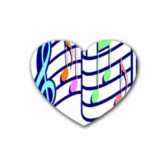 Music Note Tone Rainbow Blue Pink Greeen Sexy Heart Coaster (4 Pack) 