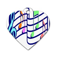 Music Note Tone Rainbow Blue Pink Greeen Sexy Dog Tag Heart (one Side)