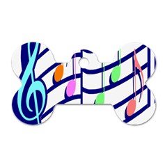 Music Note Tone Rainbow Blue Pink Greeen Sexy Dog Tag Bone (two Sides) by Mariart